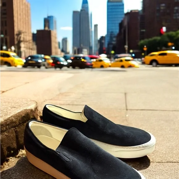The Row Marie H Black and White Slip-On Sneakers - Picture 6 of 6